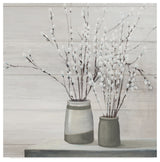 Julia Purinton 'P. Willow Still Life Gray Pots Shiplap' Canvas Art, 35"x35"
