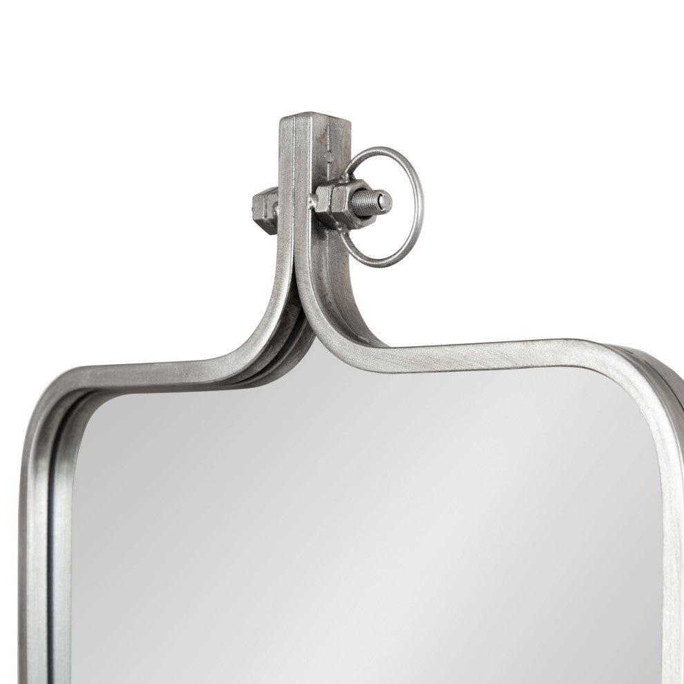 Yitro Framed Wall Mirror, Silver, 20"x35"