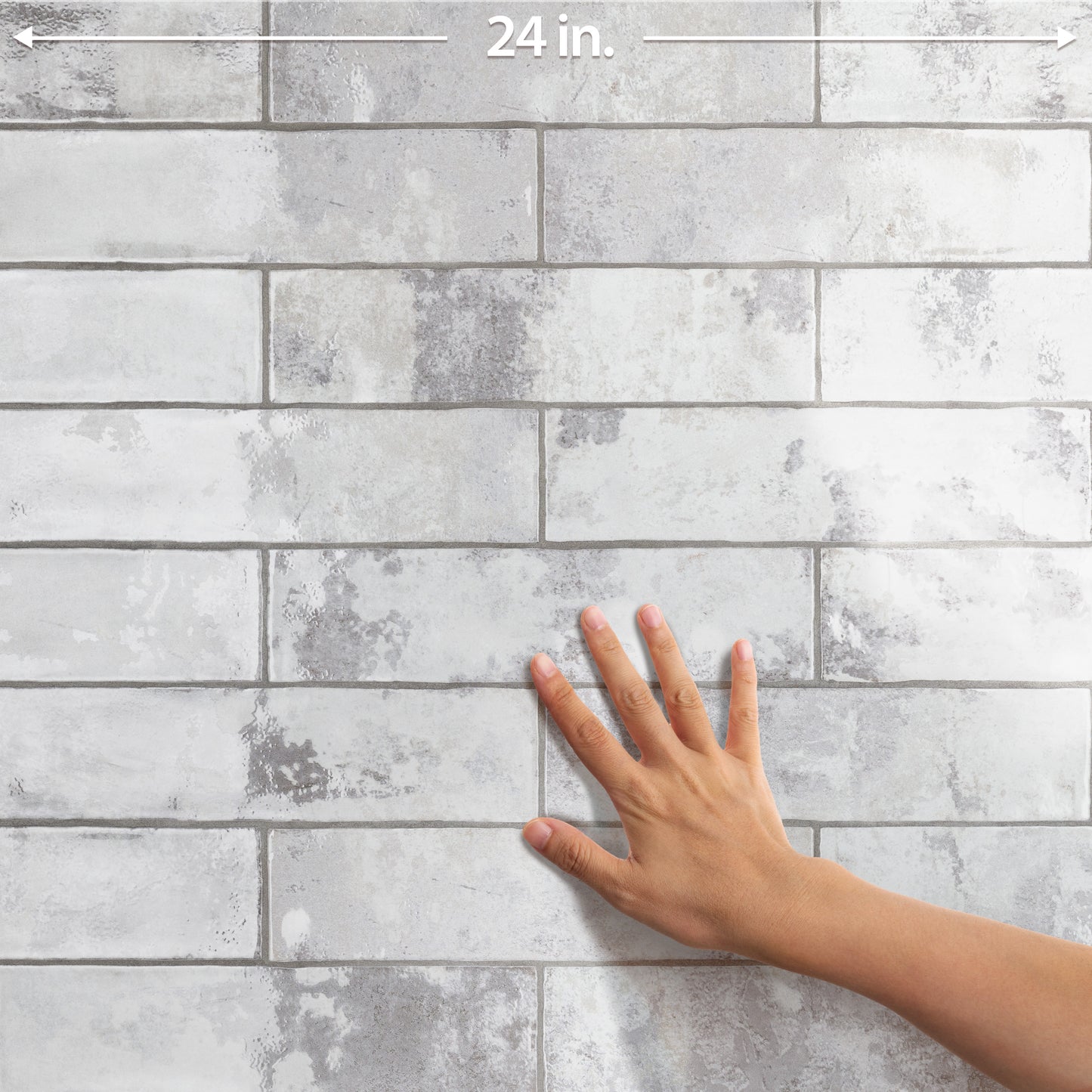 Biarritz 3" x 11-7/8" Ceramic Wall Tile, Grey