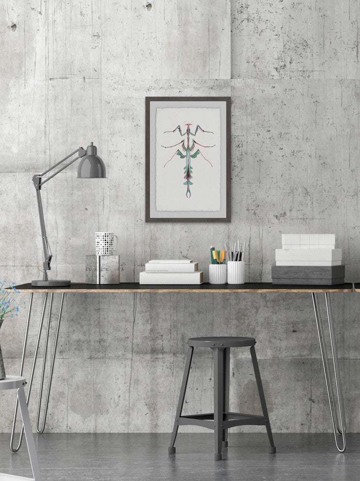 "Leafy Bug" Framed Painting Print, 20"x30"
