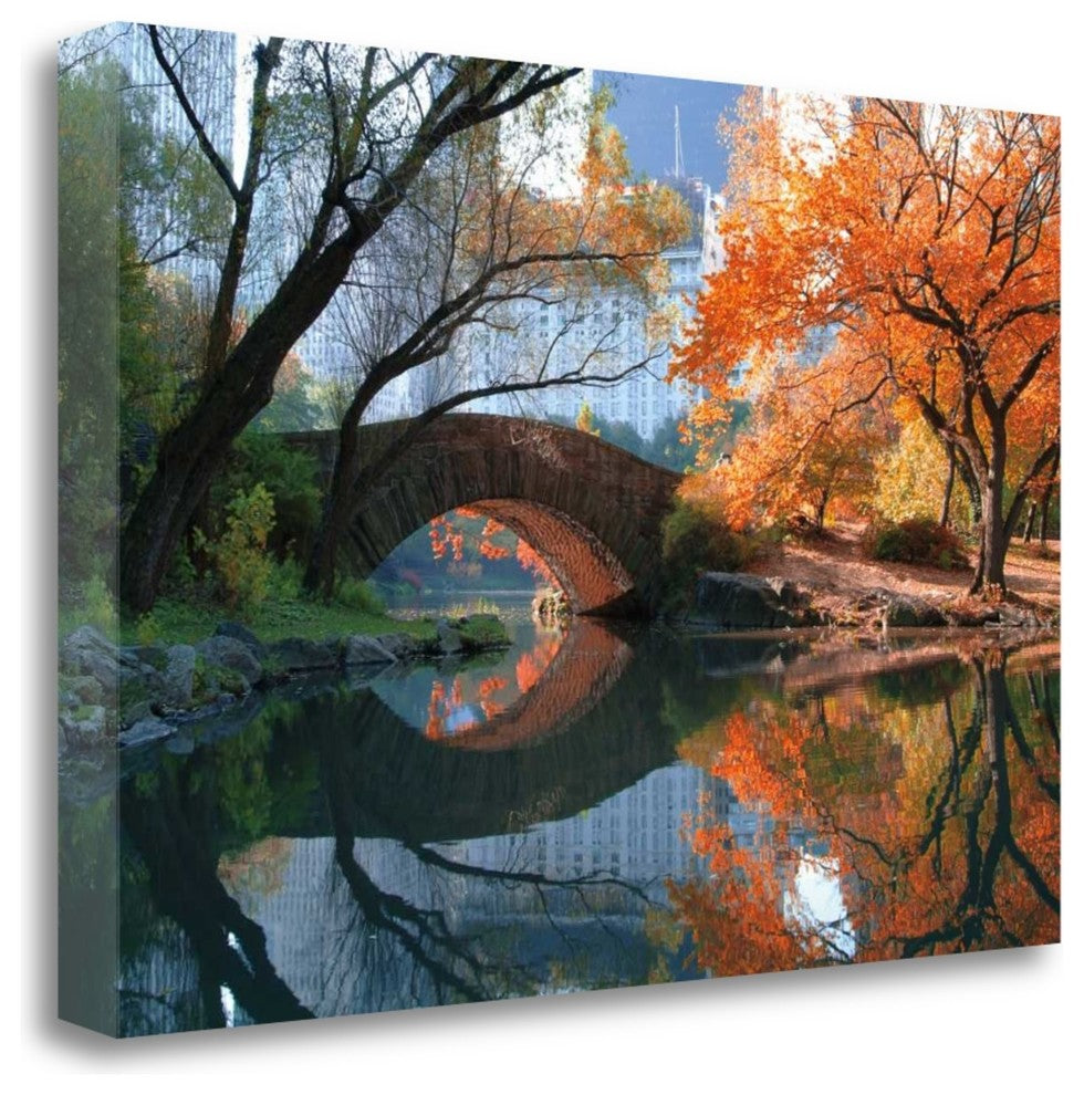"Gapstow Bridge Fall" By Michael Chen, Giclee Print on Gallery Wrap Canvas
