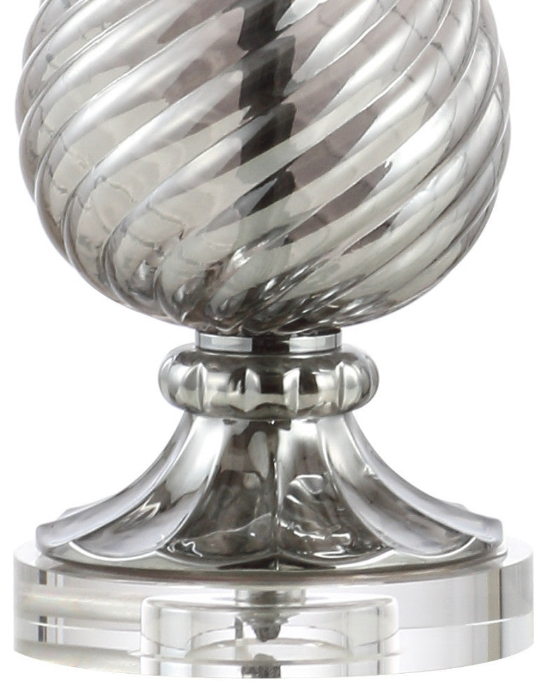 Murano 32" Swirled Crystal/Glass LED Table Lamp, Gray