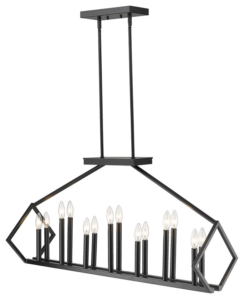 Luca 14-Light Matte Black Island Pendant