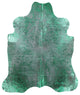 Green Metallic Cowhide Rug 7' 3" X 6' 2" C2127