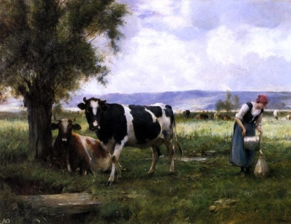 Julien Dupre Milking Hour, 21"x28" Wall Decal