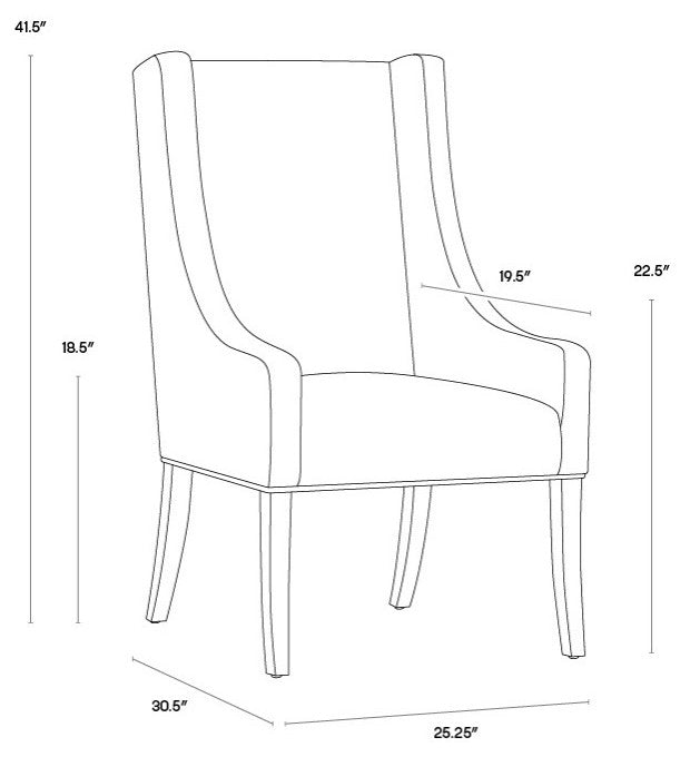 Aiden Dining Chair, Acacia, Pimlico Pebble Fabric
