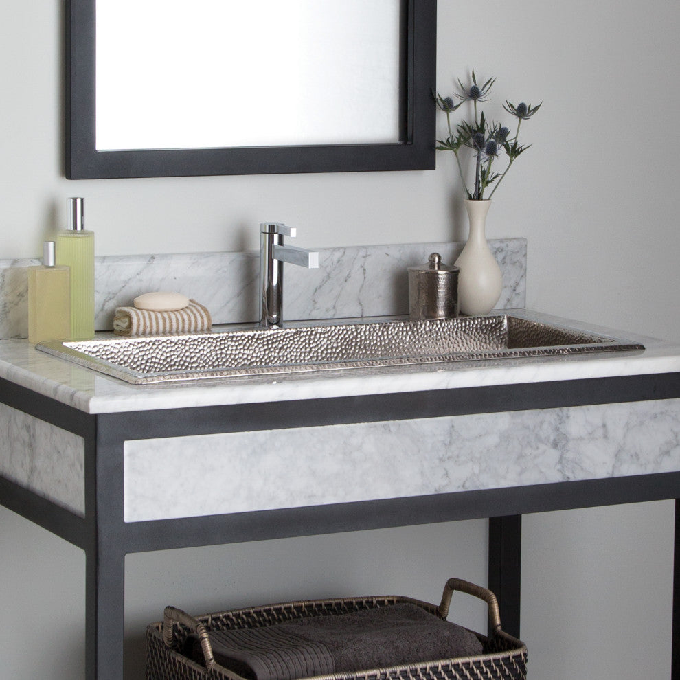 Trough 30 in Brushed Nickel