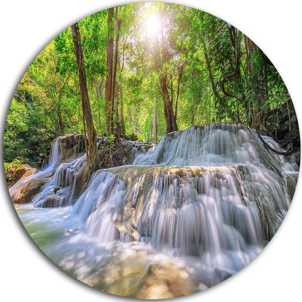 Kanchanaburi Waterfall, Photography Disc Metal Wall Art, 11"