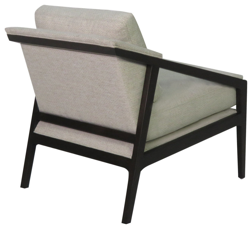 Ezra Chair - Coffee finish with platinum fabric