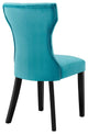 Silhouette Performance Velvet Dining Chairs, Set of 2, Blue