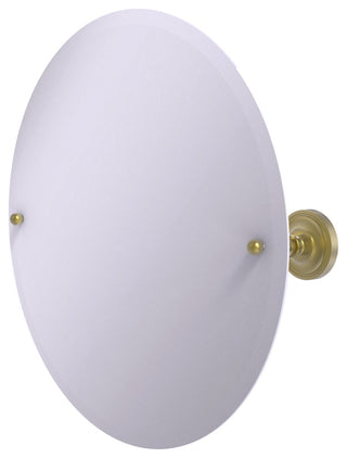 Frameless Round Beveled Edge Tilt Mirror, Satin Brass