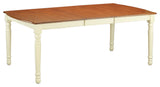 Dover Dining Room Table With 18" Butterfly Leaf, Buttermilk and Cherry Finish