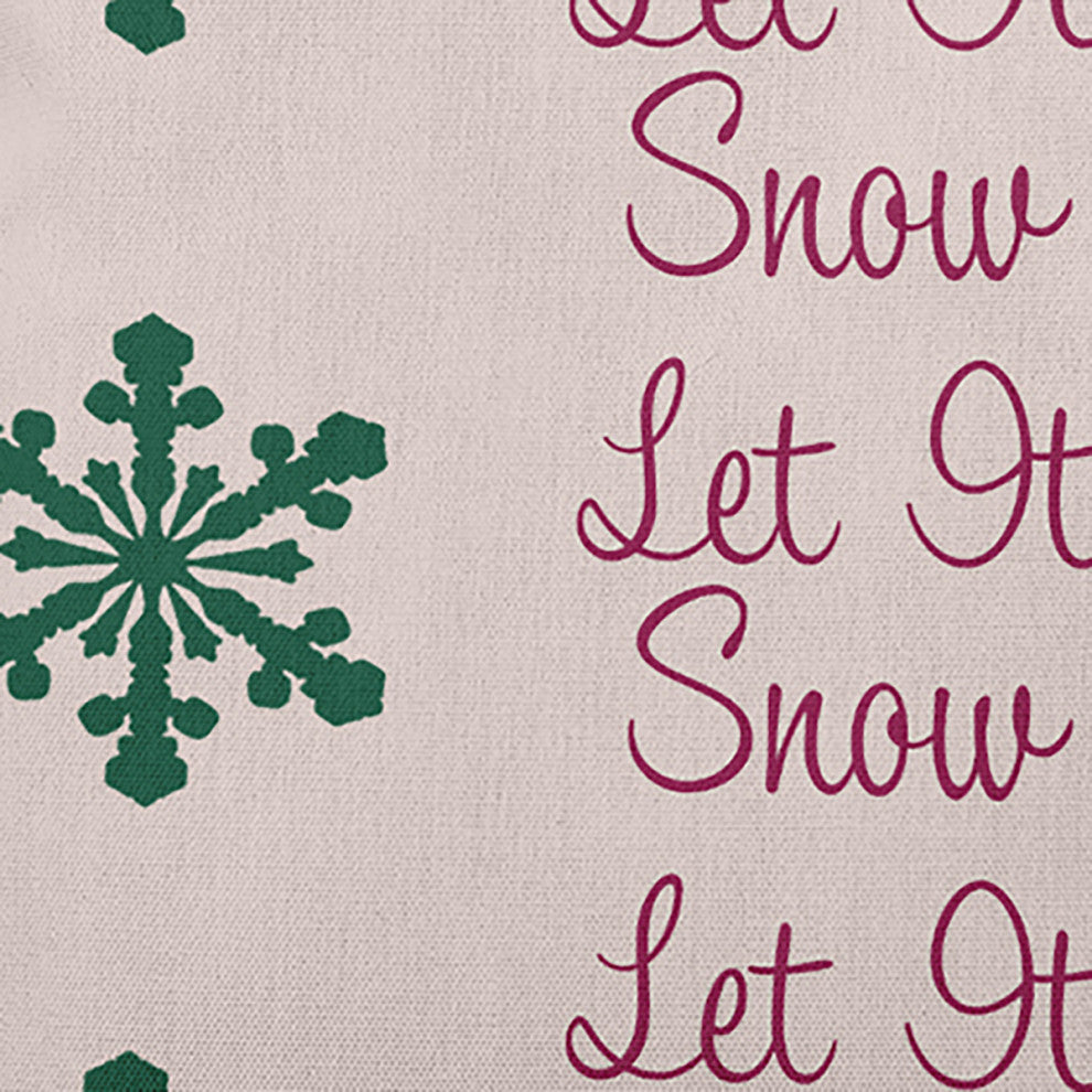 Let It Snow Accent Pillow, Pale Pink, 16"x16"