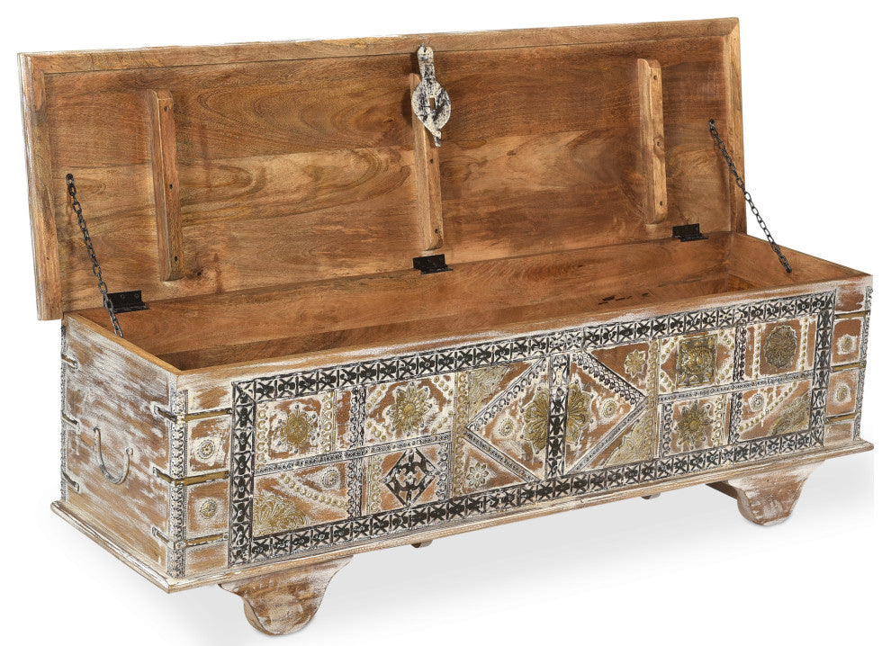 Elephant Wooden Carved Trunk Coffee Table