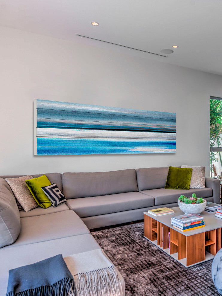 "Pikakari" Print on White Wood, 45"x15"