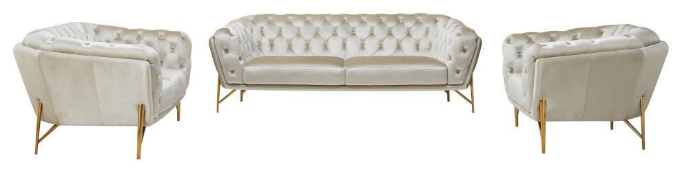 Divani Casa Stella Transitional Beige Velvet Chair