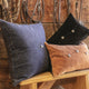 Western Suede Antique Silver Concho & Studded Pillow, 20" x 20", Gray