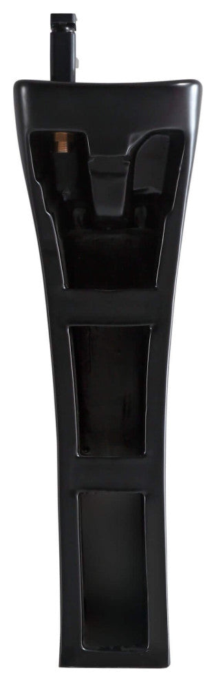 Vitreous China 12" Pedestal Bathroom Sink With Overflow, Black