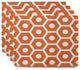 Geometric Decorative Placement, Set of 4, Orange