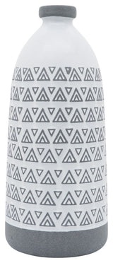 Ceramic 18"H Aztec Vase, Gray