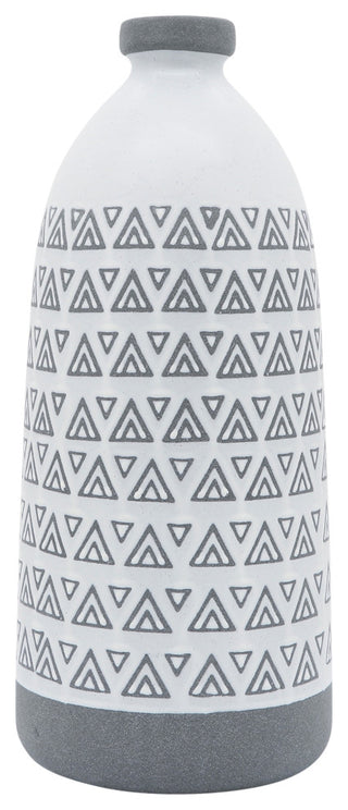 Ceramic 18"H Aztec Vase, Gray