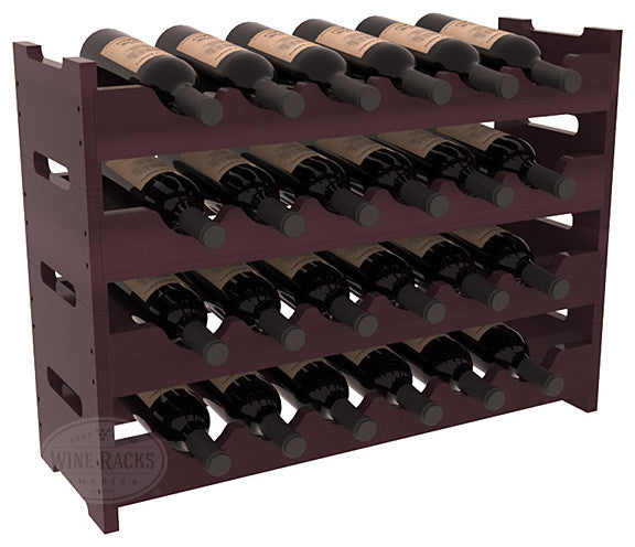 24-Bottle Mini Scalloped Wine Rack, Redwood, Burgundy+ Satin