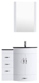 42" White Vanity, 30" Single Sink Base, Single 12 Drawer Base, LV5-C2-42-W