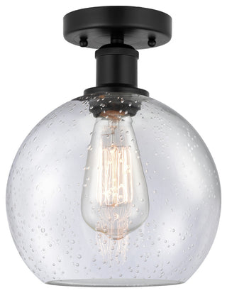 Innovations 616-1F-BK-G124-8 1 Light 8" Semi-Flush Mount, Matte Black