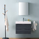 Valencia 30" Dark Slate Gray Wall Hung Vanity Set, Cabinet, Faucet, FFT3111CH