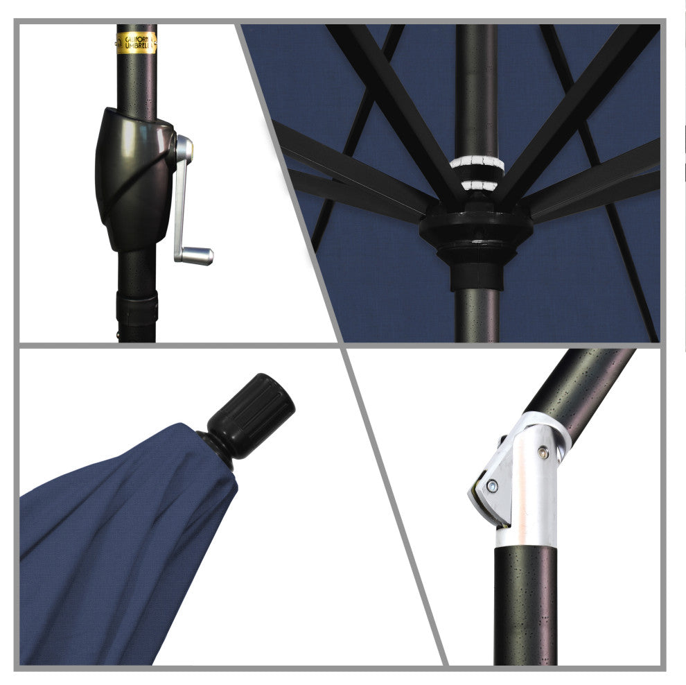 9' Aluminum Umbrella Push Tilt, Spectrum Indigo