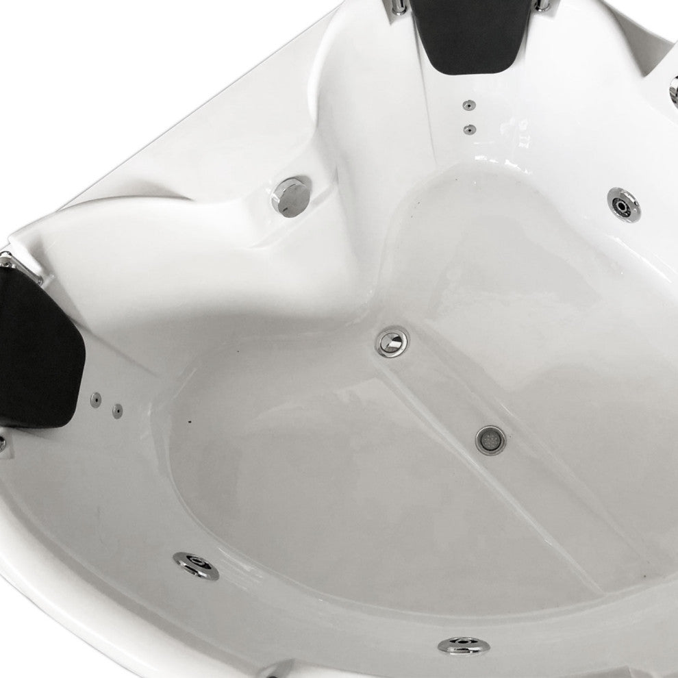 Whirlpool Corner Bathtub 59.05" x 59.05" with Heater - Ginevra
