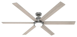 WiFi Gravity Ceiling Fan, LED Light Kit and Handheld Remote, Matte Silver, 72"