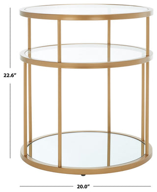 Safavieh Layta 3 Shelf Accent Table, Gold/Clear