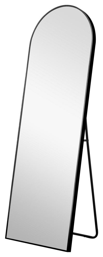 Narrow Black Arched Mirror With Stand