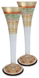 Mosaic Gold Garland Hollow Flute Glasses, Set of 2