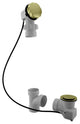 Sch. 40 PVC 35" Cable Drive Bath Waste, Ball Joint Head, Polished Brass