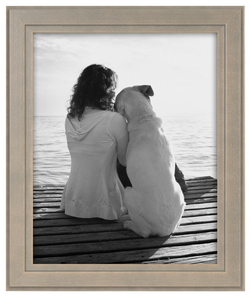 Kieva Solid Wood Picture Frame Set, Black 4x6, Gray, 8x10