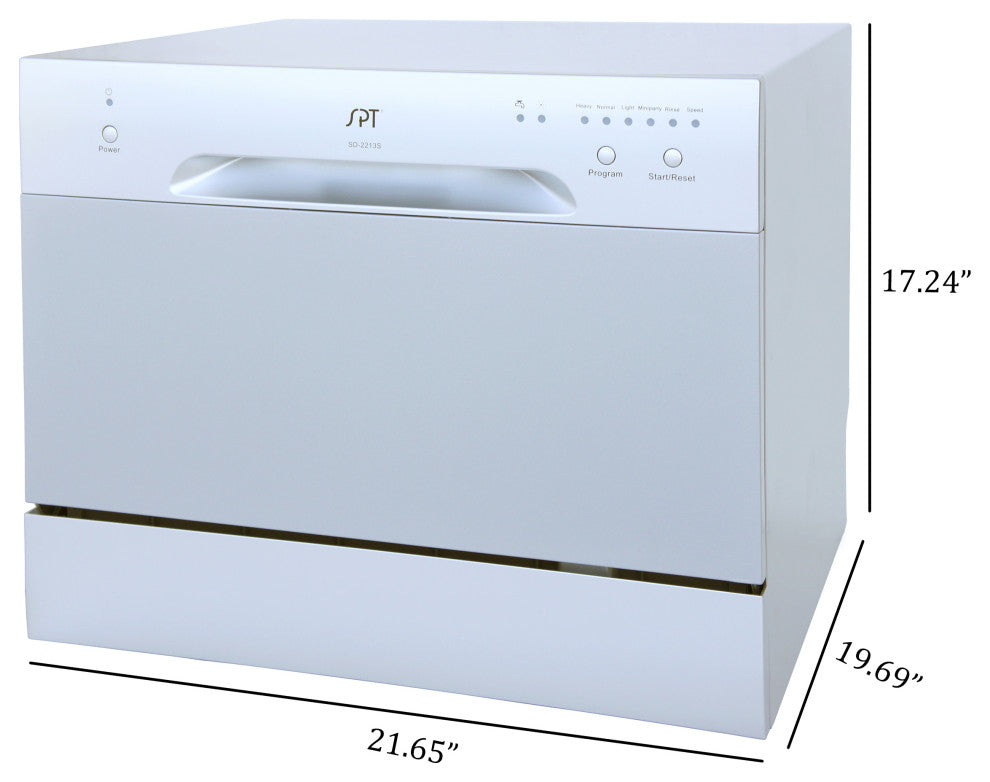 6 Place Settings Silver Countertop Dishwasher