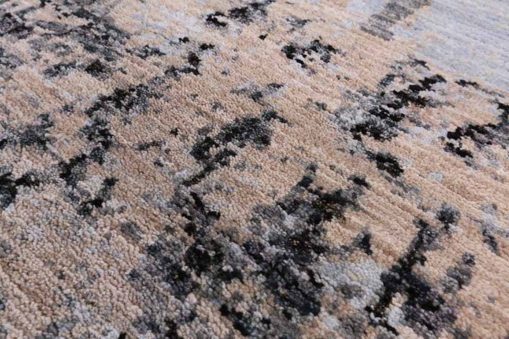 9' 1" X 12' 1" Wool and Silk Urban Design Handmade Modern Rug Q8870
