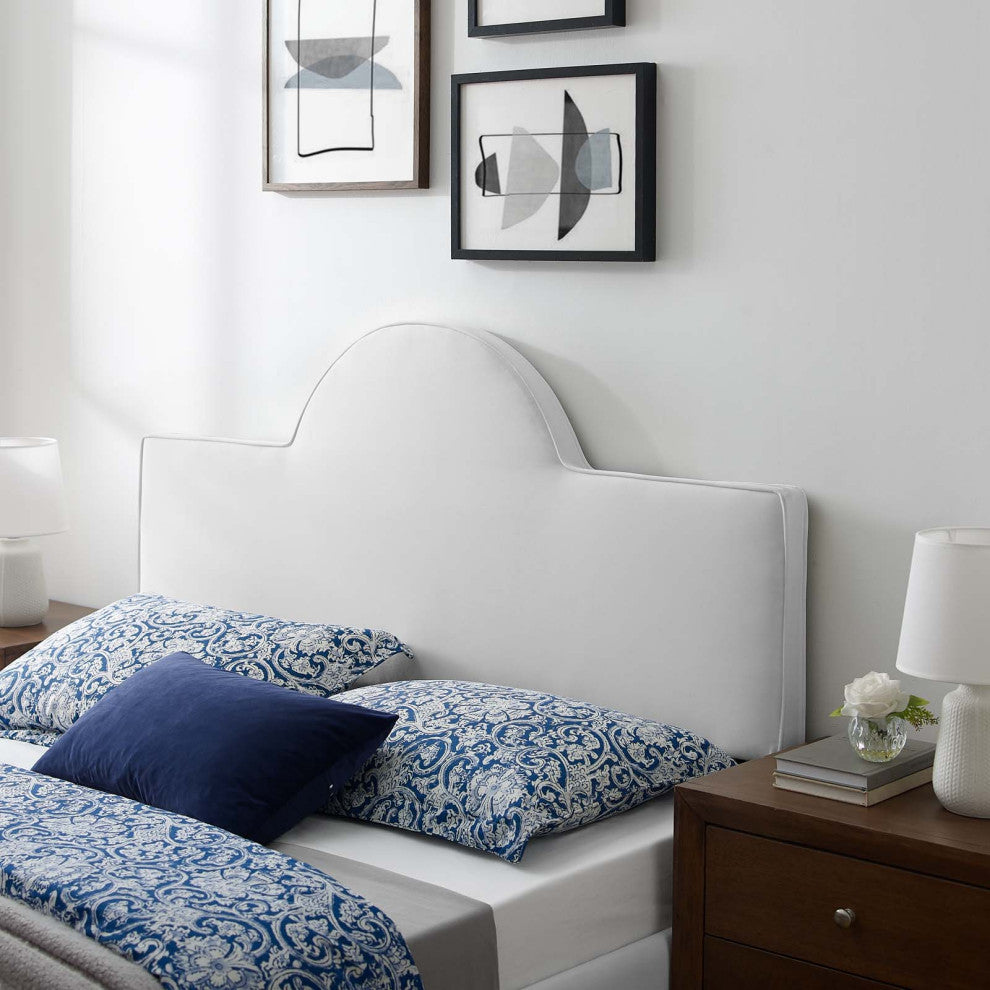 Headboard, Twin Size, Velvet, White, Modern Contemporary, Bedroom Master Suite
