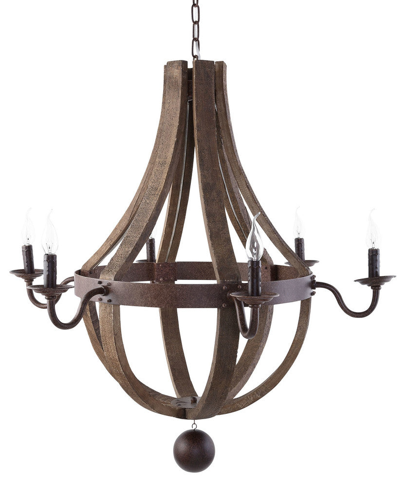 Modern Urban Contemporary Chandelier Light, Brown Wood