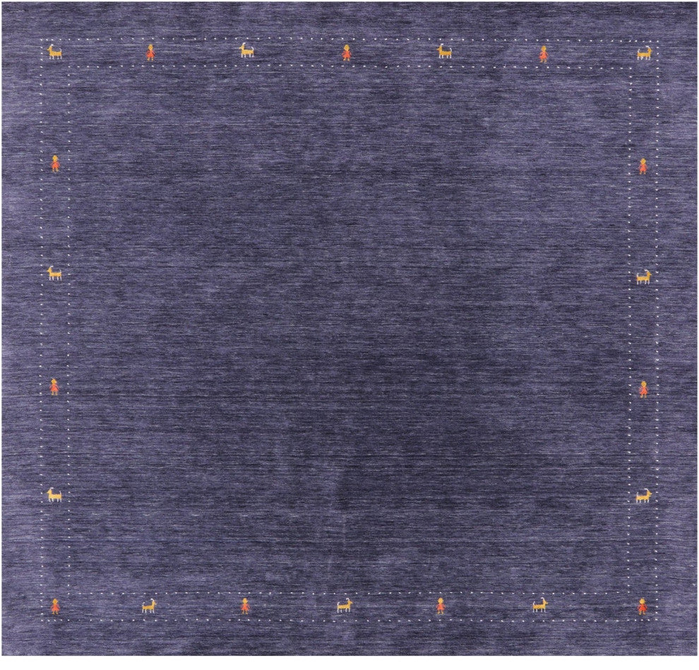 8' Square Persian Gabbeh Hand Knotted Wool Rug - Q15121