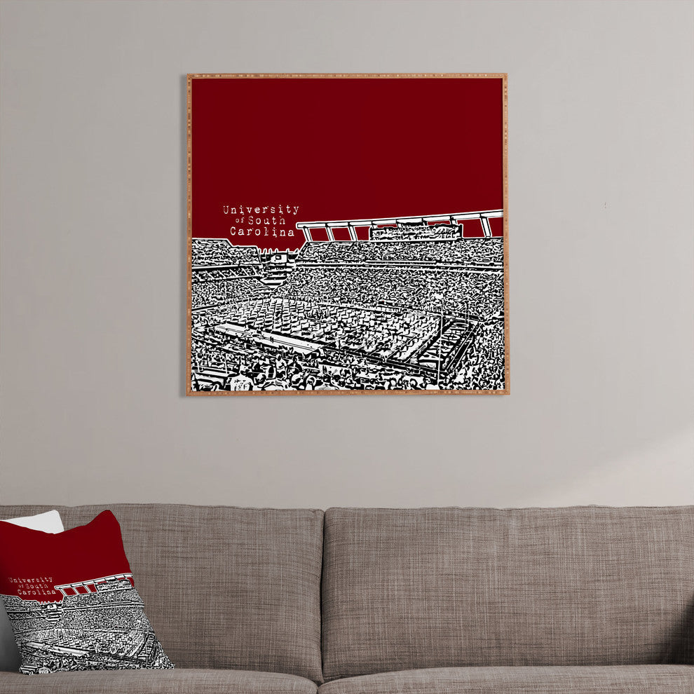 Deny Designs Bird Ave University of South Carolina Dark Red Framed Wall Art