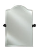 Radiance Frameless Bevel Scallop Top Mirror, Satin Brass, 20"x30", Matte Black