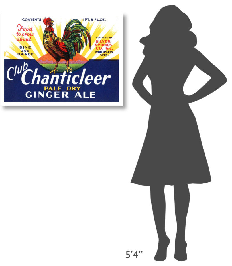 "Club Chanticleer Pale Dry Ginger Ale" Print by Vintage Booze Labels, 32"x25"