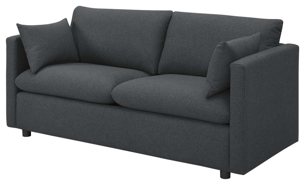 Armchair and Loveseat Sofa Set, Fabric, Gray, Modern, Lounge Hospitality