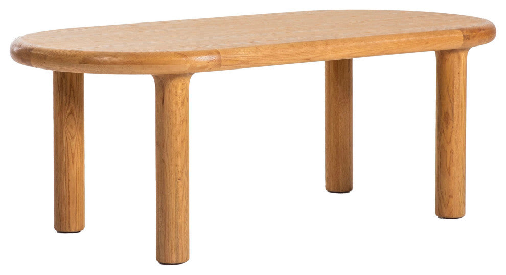 Destiny 83" Oval Solid Oak Dining Table, Brown