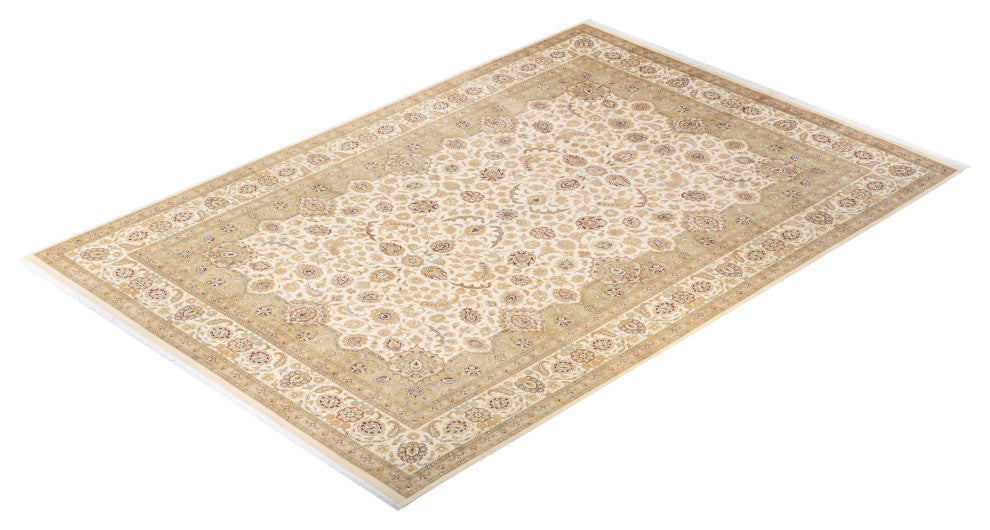 Pandaung One-of-a-Kind Hand-Knotted Area Rug Ivory, 8'2"x12'0"