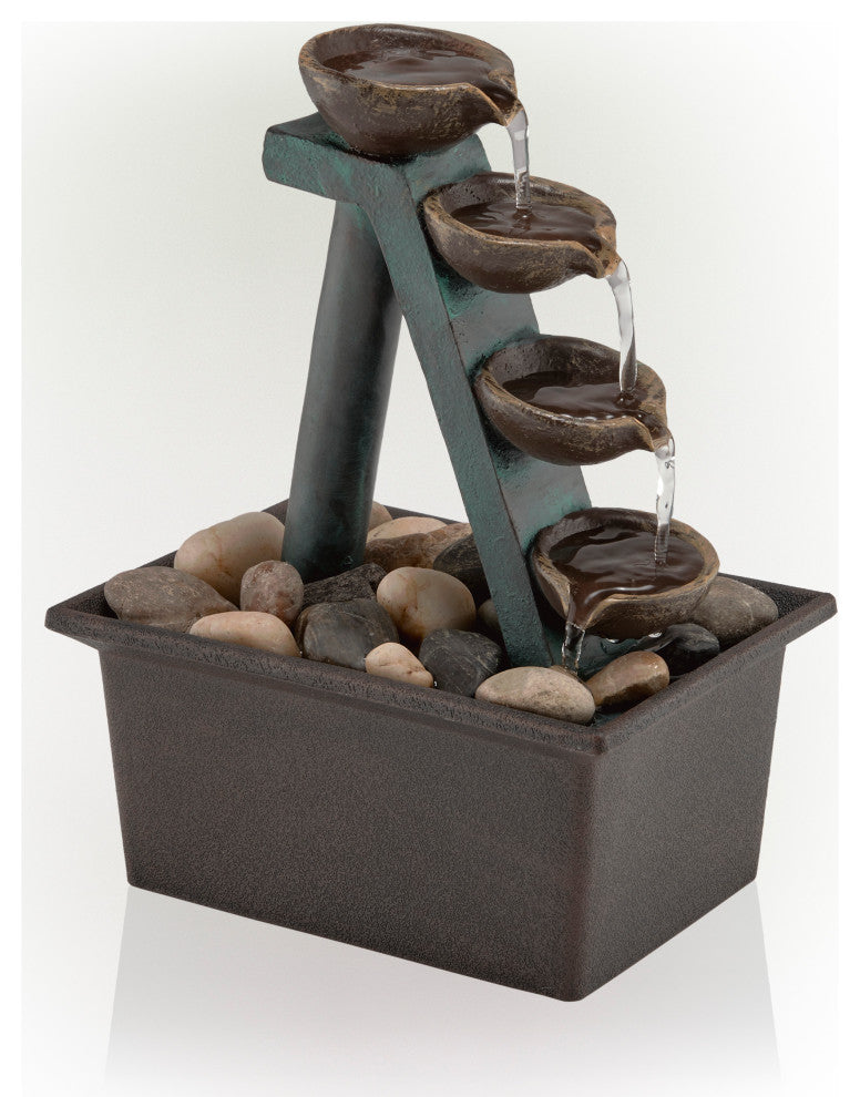 Alpine 4-Tier Step Tabletop Fountain, 8" Tall