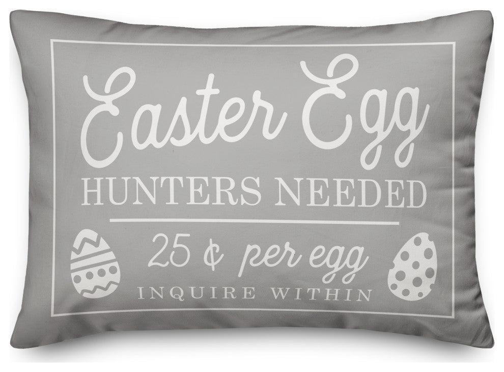 Easter Egg Hunters Needed 14x20 Spun Poly Pillow